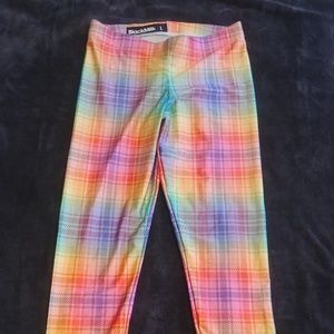 BlackMilk Rainbow Tartan Leggings L